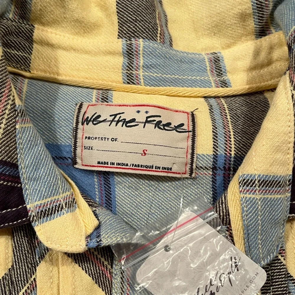NWT Free People Layla Plaid Shirt
